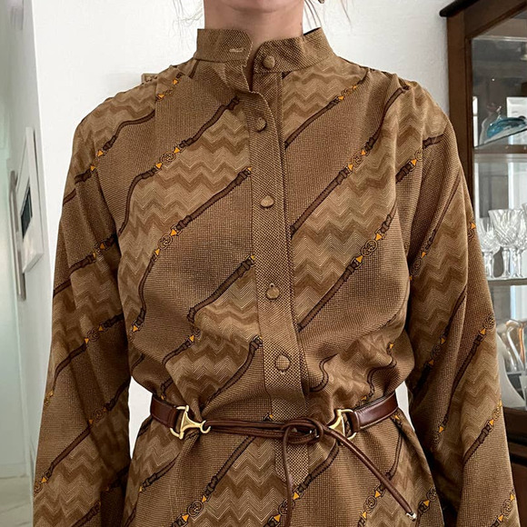 Extremely RARE Vintage Gucci Monogram 1973 Vintage Horsebit Dress RARE - Picture 10 of 10